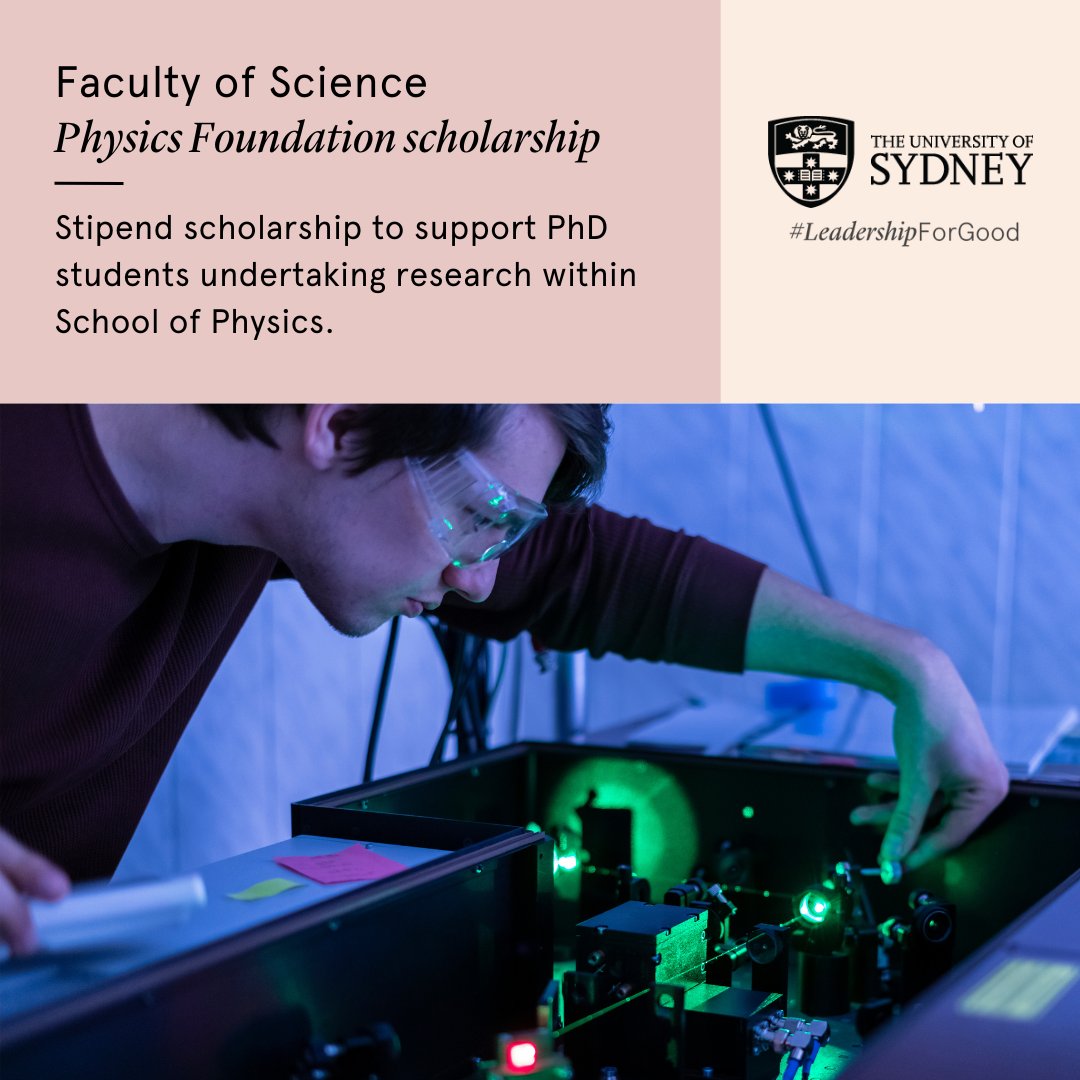 This year we have 3 scholarships available in any relevant area of physics &amp; astronomy, and 1 scholarship available in nanophotonics for quantum control, interstellar travel &amp; passive cooling. Applications close 26 June. Learn more: tinyurl.com/72ykjyju

#PhDchat #studyscience