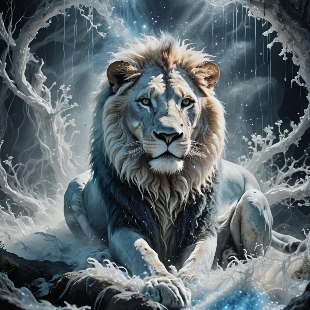 MaxDataFlow's tweet image. A beautiful white lion in a mystical, magical setting. Glowing, tree-like forms in the background create a dreamlike effect.
#whitelion #mystical #magicalpicture #naturewonder #amazinganimal