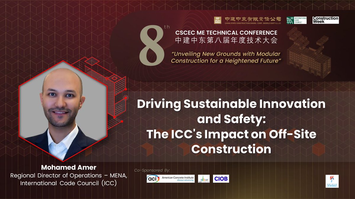 CWMiddleEast's tweet image. The “8th CSCEC ME Technical Conference”, set to take place on Friday, 5 July 2024, is well underway! 

Join us by following the live broadcasting link zurl.co/2cua 

#cscecmiddleeast #8thcscecmetechnicalconference #technicalconference #icc #internationalcodecouncil