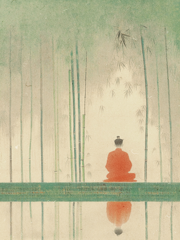 palette_china's tweet photo. This group of illustrations is inspired by the Tang Dynasty (618-907) poem The Bamboo Hut written by Wang Wei (701-761). The overall tone of the four illustrations is fresh and elegant. Through extensive blank spaces in the background, they create a lively and imaginative atmosphere. The contrast between the sparse and dense bamboo adds a sense of breathability. The high brightness and low contrast give a sense of calm, filled with Zen-style aesthetics and elegant meaning. The main figure, dressed in red, contrasts with the green bamboo, adding lively and vivid colors to the illustrations. [Illustrations by Du Yiming/Tianjin Academy of Fine Arts]