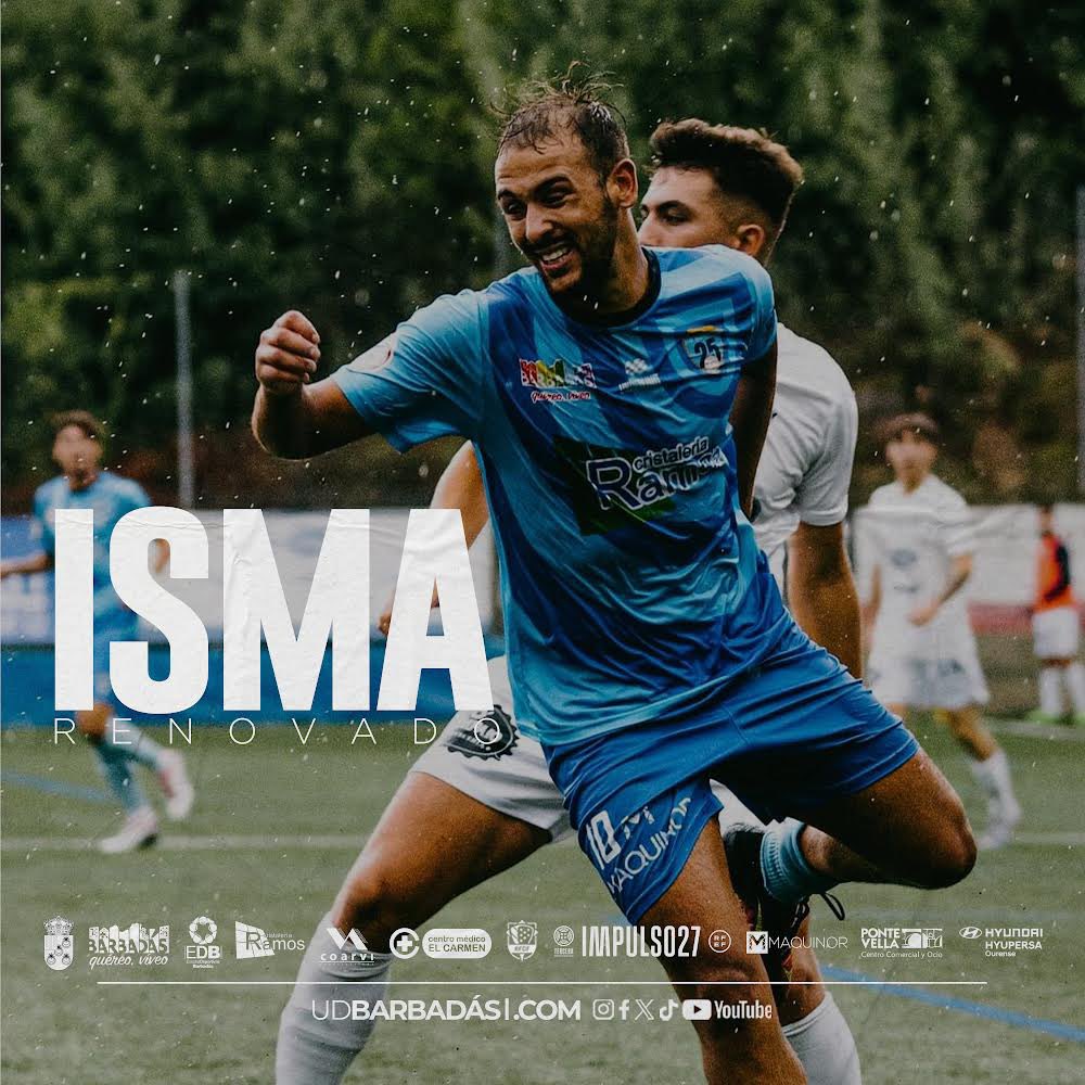 UDBarbadas's tweet photo. 🔵 RENOVACIÓN 🔵

A UD Barbadás fai oficial a renovación de ISMA , no que será a sua sexta tempada vestido de azul 💙. 

#FamiliaAzul #SeguimosCrecendo https://t.co/D6exyGXRl9
