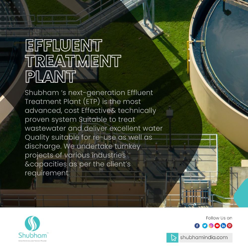 shubhaminc's tweet image. Shubham ‘s next-generation Effluent Treatment Plant (ETP) is the most advanced, cost Effective&amp;amp; technically proven system Suitable to treat wastewater and deliver excellent water Quality suitable for re-use as well as discharge. 

#EffluentTreatment #Water