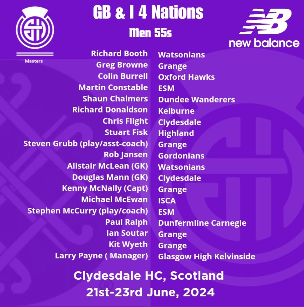 Scottish Masters Hockey (@scotlandmaster1) on Twitter photo Our last SMH squad taking part in the GB & I 4Ns tournament at Clydesdale HC this weekend are our M55s. Enjoy the weekend, lads, and play well.
Let's get down to ClydesdaleHC to cheer our lads on. The weekend schedule will be posted tomorrow. 👍@@ghk_menshockey <a href="/IscaHockeyClub/">@iscahockeyclub</a> Our last SMH squad taking part in the GB & I 4Ns tournament at Clydesdale HC this weekend are our M55s. Enjoy the weekend, lads, and play well.
Let's get down to ClydesdaleHC to cheer our lads on. The weekend schedule will be posted tomorrow. 👍@@ghk_menshockey <a href="/IscaHockeyClub/">@iscahockeyclub</a>