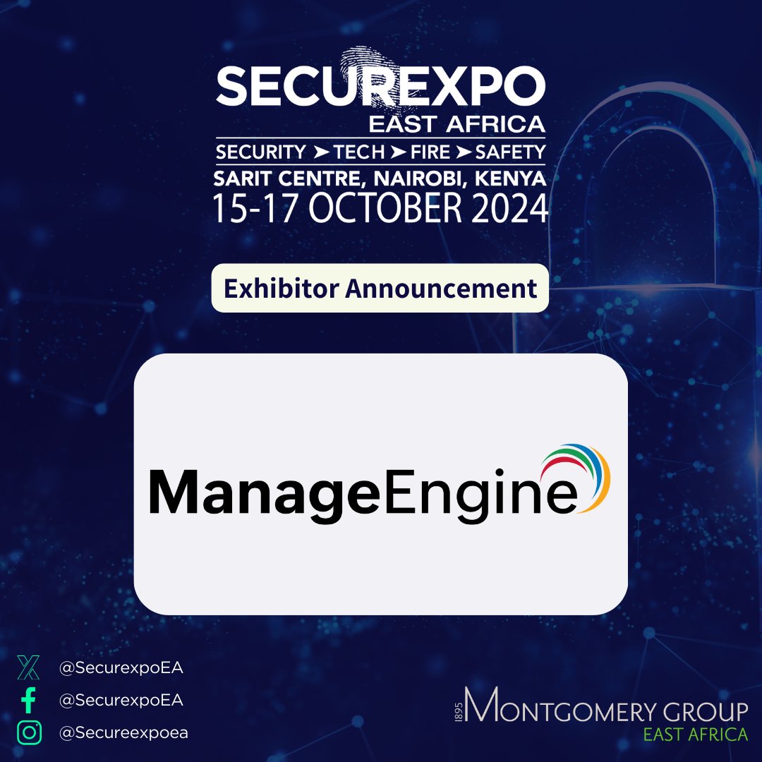 Exhibitor spotlight!!!  ManageEngine, the enterprise IT management division of Zoho Corporation, will be exhibiting at our upcoming show from October 15-17, 2024! 

#Securexpo2024 #ManageEngine #ITManagement #TechSecurity #EnterpriseSolutions #B2BExhibition