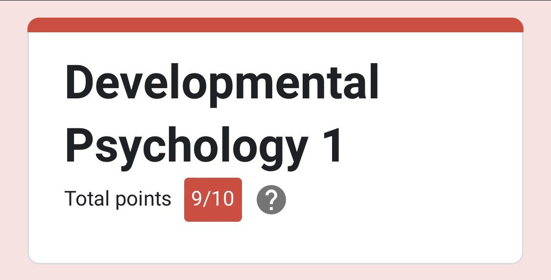 Psych Assessment ang focus ko today but I stumbled upon this Dev Psy 10-item exercise from RGO and my score gently pats my heart 🤗 tho I got tricked over that one item, 'di ko na yun makakalimutan!! (hopefully) ✨AAA #RPmtwt
