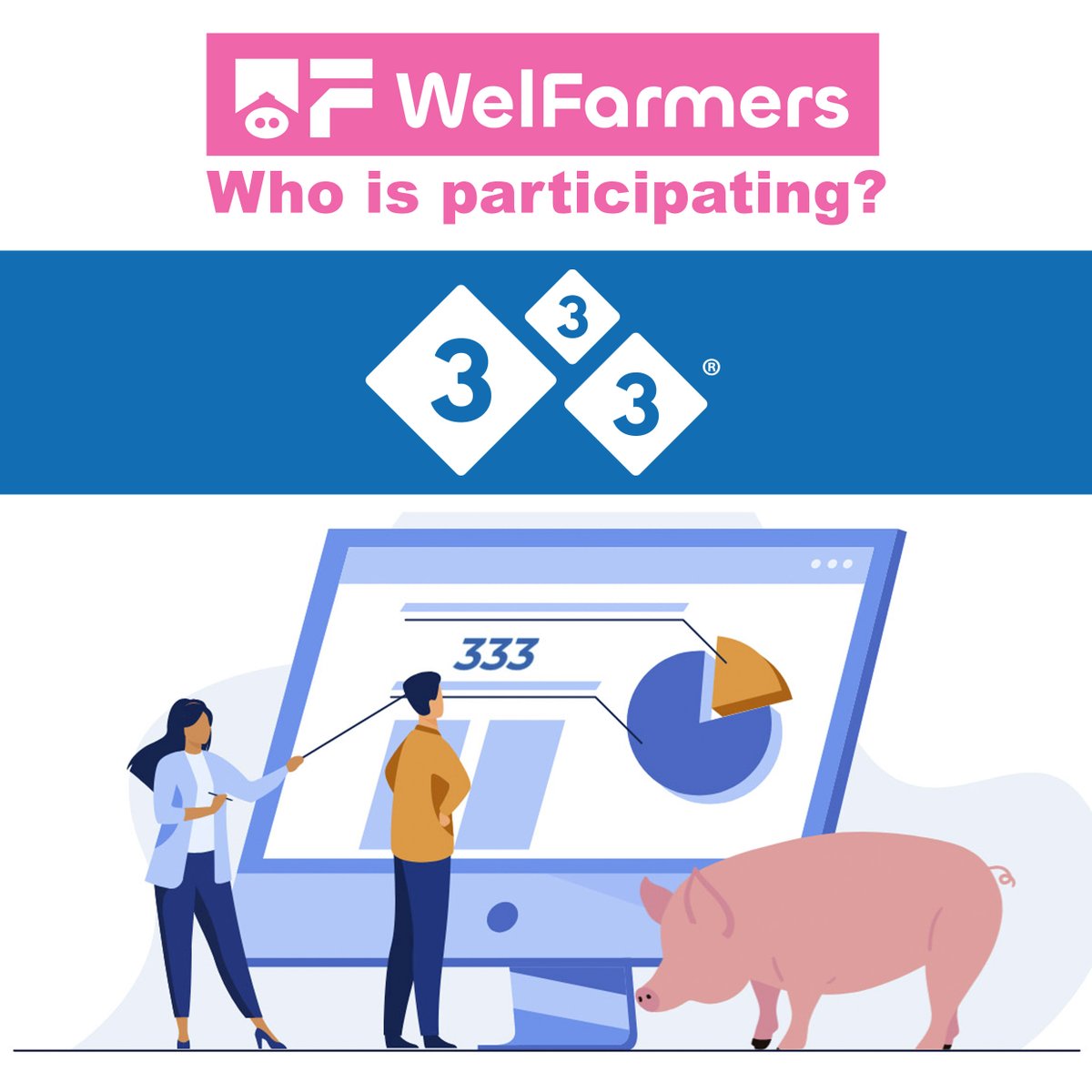 333 Corporate is a leading brand and the biggest community for swine industry professionals. Thanks for joining the WelFarmers Project!
#welfarmers #pig #pigs #porcine #EU #EuropeanUnion #Horizoneurope #animalwelfare #pigwelfare #farm #farms #pork #333corporate #3tres3 #333shop