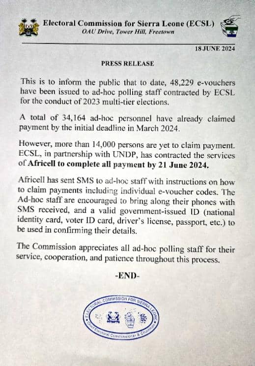 Press Release: E-Vouchers Payments to ad hoc staff.
