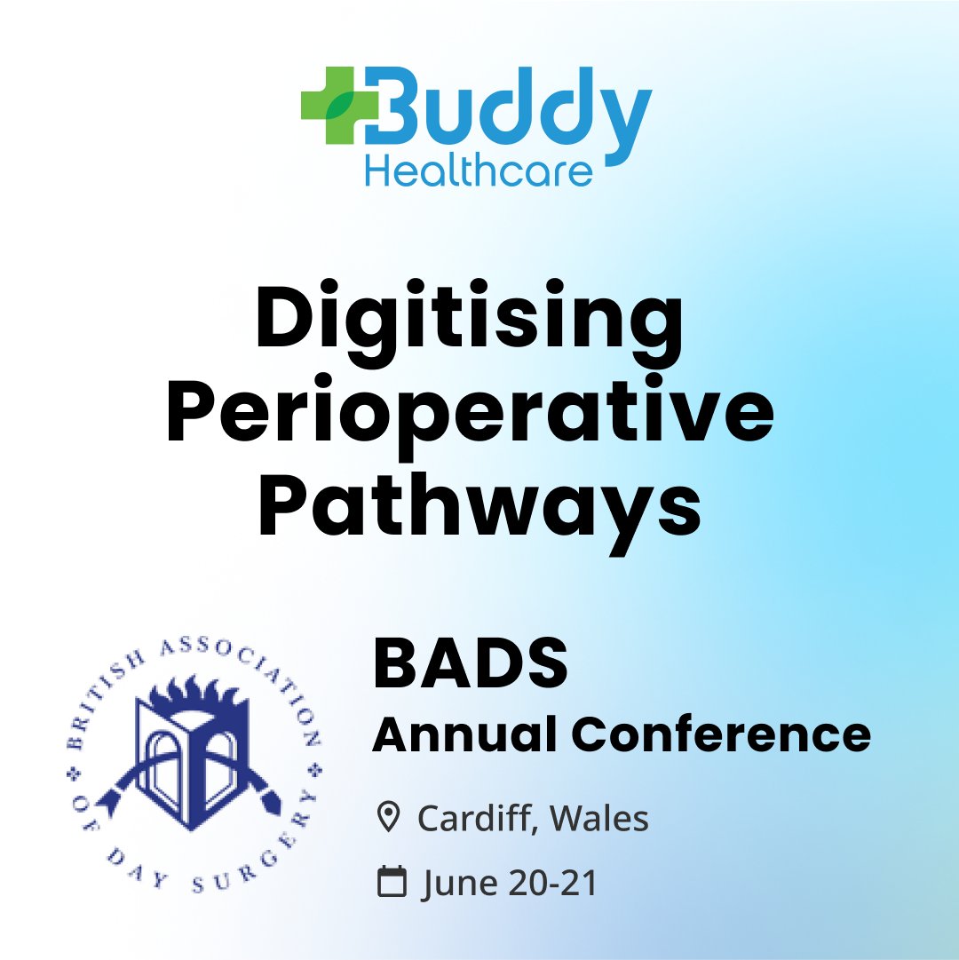 Tomorrow marks the start of the <a href="/britdaysurgery/">BADS</a> conference 🇬🇧

Visit Buddy Healthcare stand on 20th or 21st June, where we will be excited to showcase our care coordination platform that digitises perioperative pathways and automates care coordination. 

#BADS2024 #DaySurgery