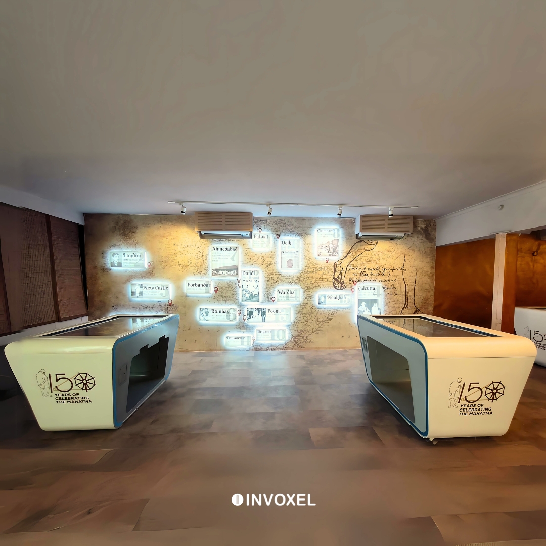 invoxel's tweet image. Dive into Digital Tribute to Mahatma Gandhi and discover Gandhiji&apos;s legacy with our cutting-edge tech at Gandhi Smriti, New Delhi. Explore his journey to life in the Digital Gandhi Centre.  The digital center was recently inaugurated.  #DigitalGandhi #TechForChange #ExploreDelhi