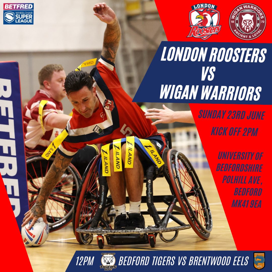 𝙇𝙊𝙉𝘿𝙊𝙉 𝙍𝙊𝙊𝙎𝙏𝙀𝙍𝙎 🆚 𝙒𝙄𝙂𝘼𝙉 𝙒𝘼𝙍𝙍𝙄𝙊𝙍𝙎

The Roosters begin their 2024 Super League Campaign this Sunday against Wigan Warriors! 🐓

📍 University of Bedfordshire, MK41 9EA