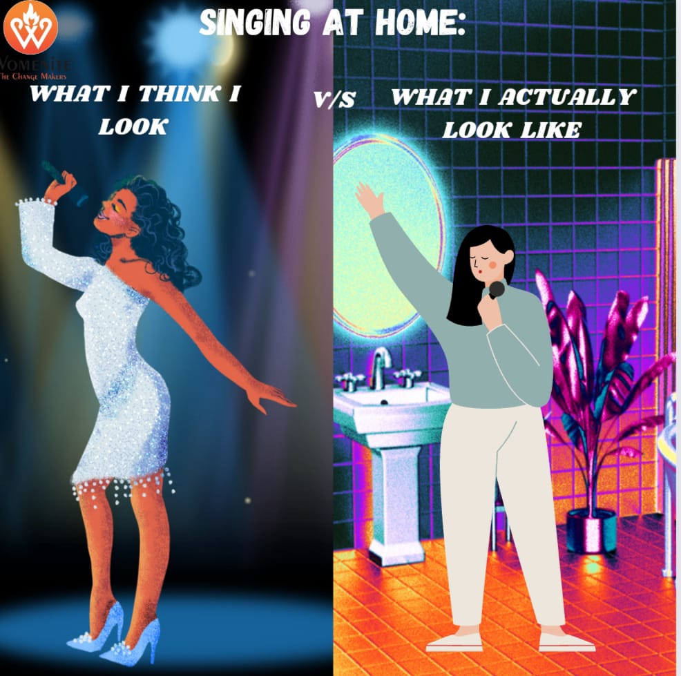womenite's tweet photo. Singing at home : imagining I'm Beyoncé vs. reality of me sounding like a dying cat,🙀 maybe best suited to be a bathroom singer 🎤 #BathroomSinger #SingerWannabe #Womenite https://t.co/Asca8GT0Yh