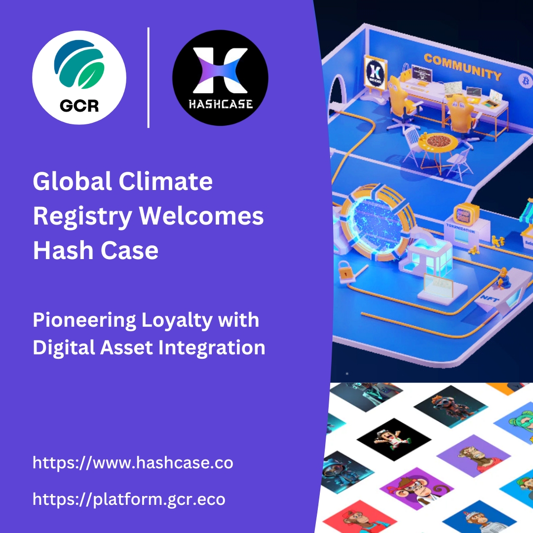 GCRclimate's tweet photo. 🌿 We are excited to welcome Hash Case, a cutting-edge loyalty platform, to the Global Climate Registry (GCR) family! Hash Case uses digital assets (NFTs) to build utility-based loyalty programs, turning customers into fans. 🌱🌟✨ @hash_case https://t.co/ZQS6vGS25U