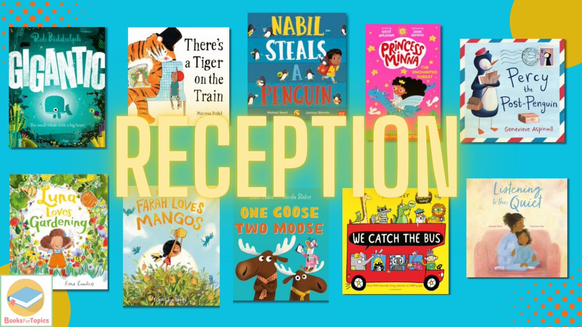 💫Storytime in Reception is such a JOY, isn't it?!💫

Our list of 50 recommended books for Reception includes classic EYFS books &amp; brand-new titles, not to mention the odd heroic potato or post-delivering penguin, too!

➡️See the Reception booklist here: booksfortopics.com/booklists/reco…