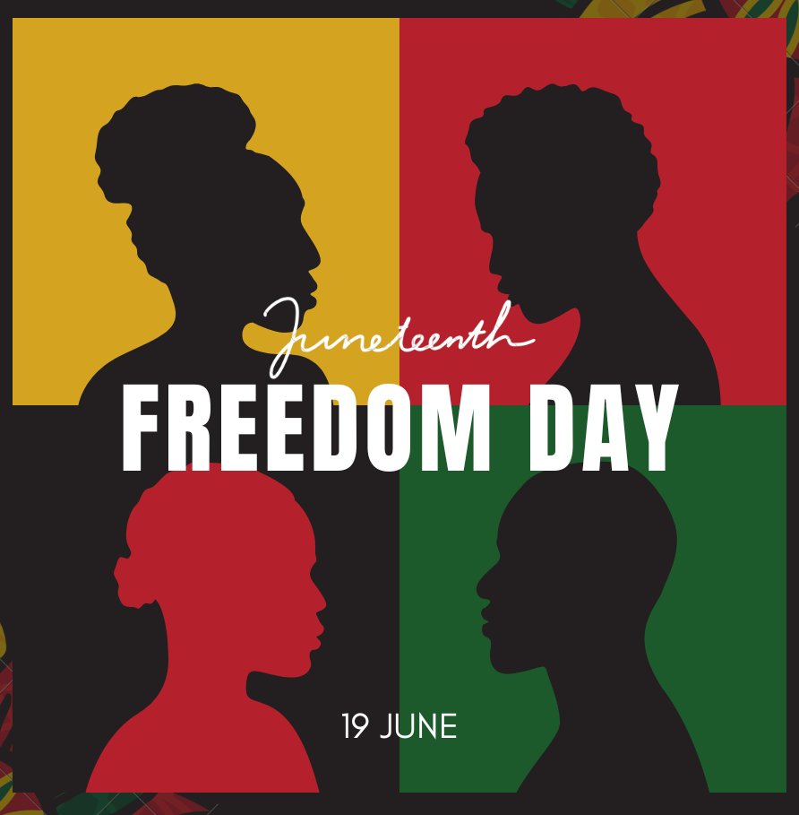 UofLMTRP's tweet photo. Today, we honor and celebrate Juneteenth to commemorate the end of slavery in the U.S. Let's celebrate progress in justice and equality while acknowledging the work that still lies ahead 🖤 

#Juneteenth #FreedomDay #ULMTRP https://t.co/eX1pBOqph2
