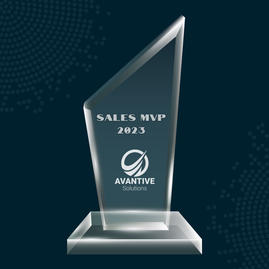 Exciting news!🏆 

Avantive Solutions won the Top Sales MVP Award 2023 from one of our Fortune 500 clients of 20+ years! 

Huge thanks to our incredible teams! We're grateful for this honor and excited to continue our journey of excellence!🙌
