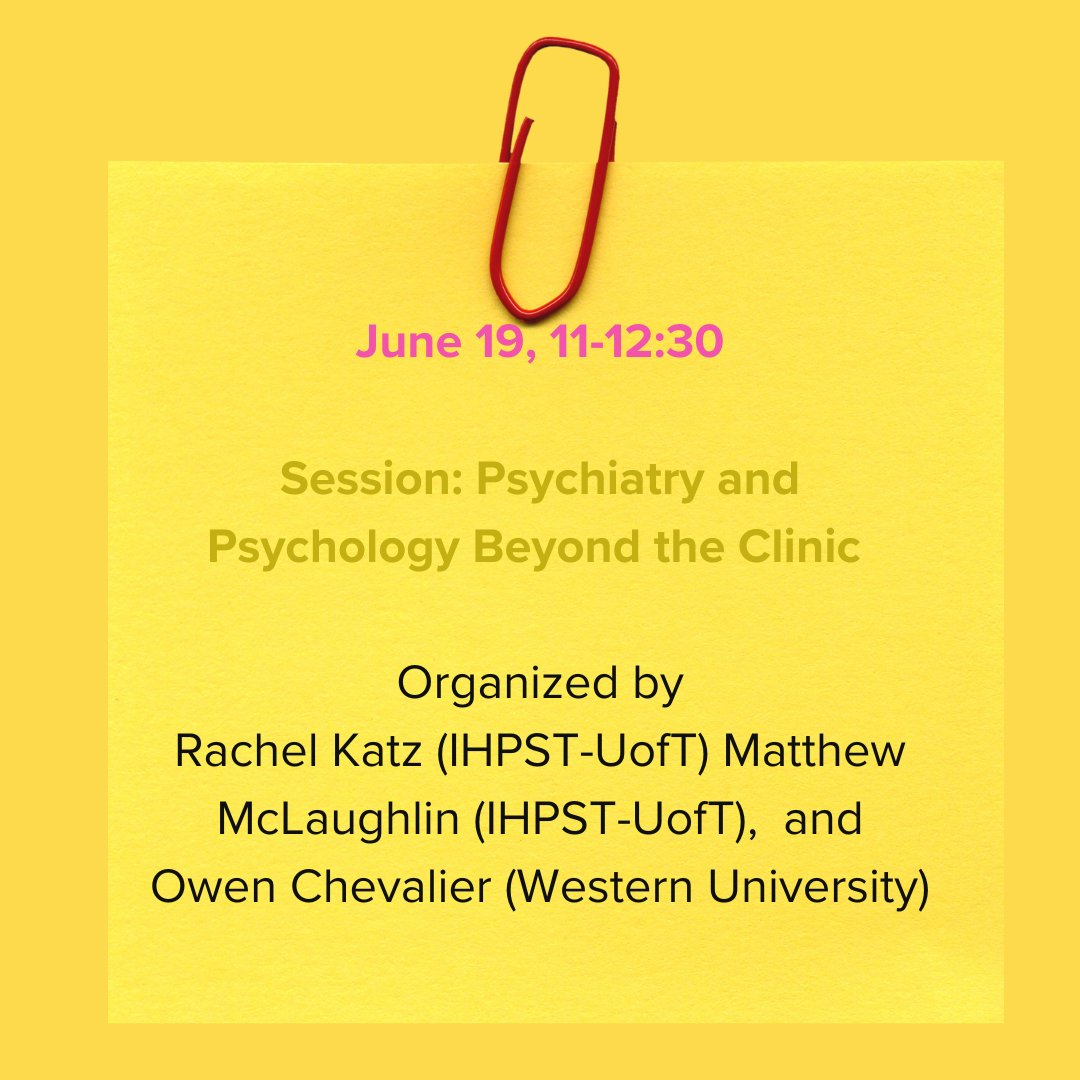 UofT_IHPST's tweet photo. 🚨 Attention #CSHPS attendees! If you're in Montreal, don't miss this session with PhD candidates @FigNuisance and Matthew McLaughlin. Dive into an interdisciplinary examination of patient expectations in psychiatry, psychology, and psychoanalysis 📅 @cshps_schps https://t.co/zxuoY0XKeP