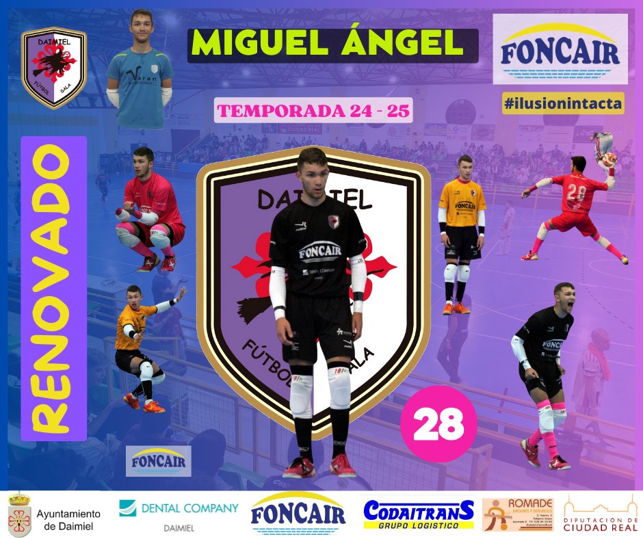 𝐑𝐄𝐍𝐎𝐕𝐀𝐃𝐎

🗣️De uno de los jugadores que lleva en el senior desde su etapa juvenil 💪🏼

🔒Encargado de echar el cierre a la 🥅

😬 La temporada pasada estuvo con alguna que otra lesión que le impidió rendir al 💯

🗣️ De 𝐌𝐈𝐆𝐔𝐄𝐋 Á𝐍𝐆𝐄𝐋, que seguirá otra temporada 💜