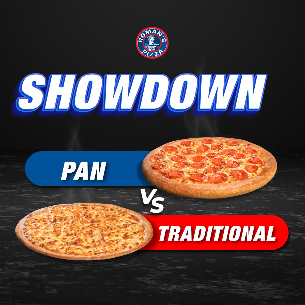 romans_pizza's tweet photo. 🍕🎉 The great pizza debate begins! Are you Team Pan (thick base) or Team Traditional (thin base)? Drop your choice in the comments and let's see who comes out on top!

#PizzaFaceoff #PanOrTraditional #RomansPizza https://t.co/uomPOxBRHm