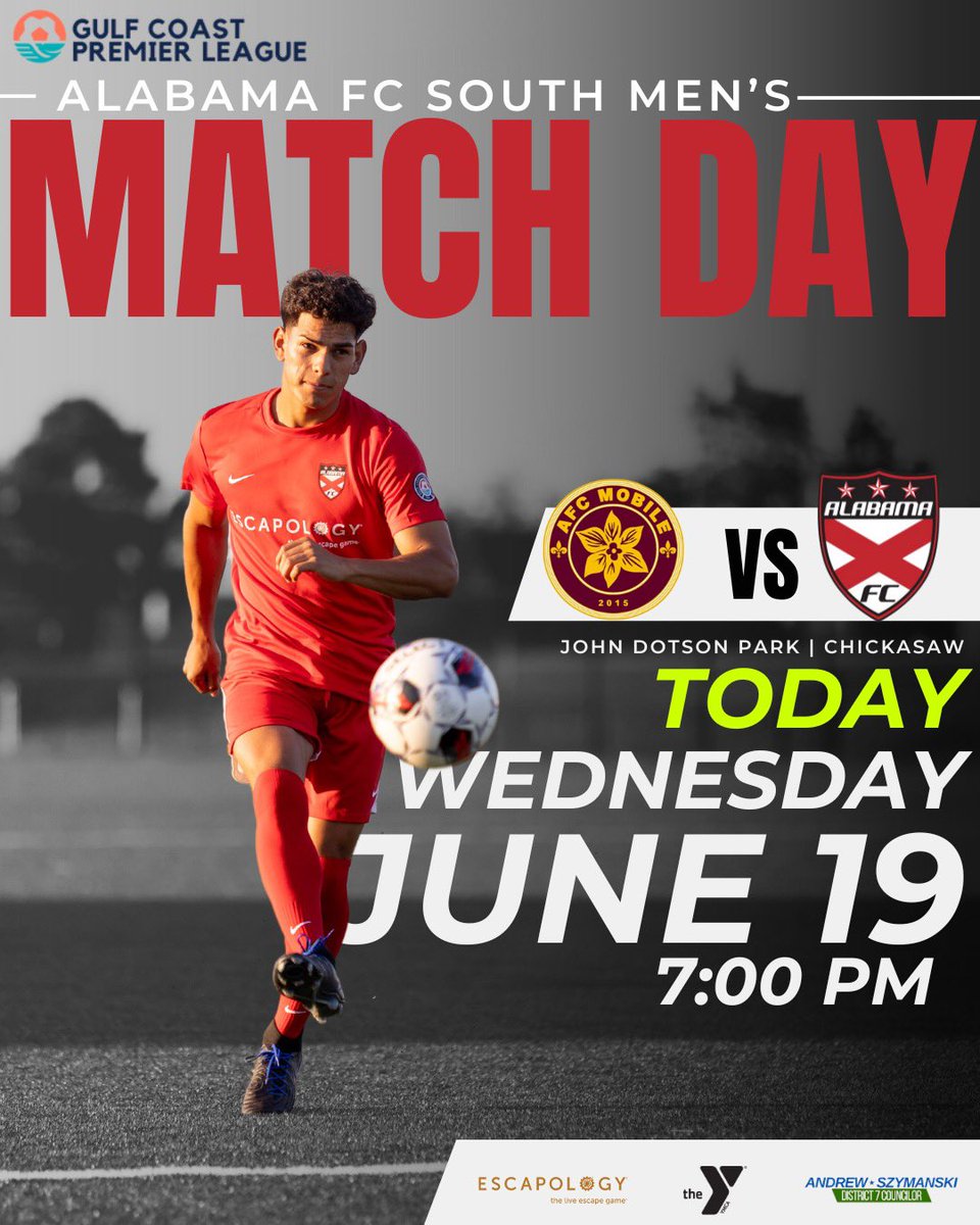 🌟 MATCHDAY ALERT! 🌟

Your home town team Alabama FC South Storm is on the road today for an important Gulf Coast Premier League Match against AFC Mobile. 
🗓 Date: Wednesday , June 19, 2024
⏰ Time: 7:00PM CST
📍 Location: John Dotson Park, Chickasaw, AL!