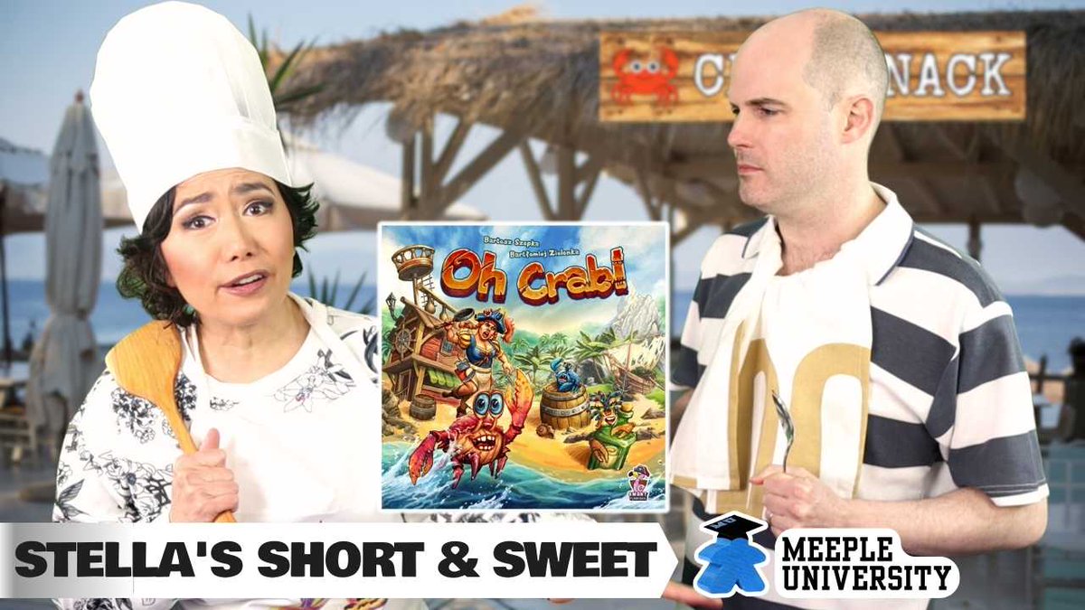 MeepleU's tweet image. In #OhCrab, you are one of the crabs, playing and building your cards, trying to be the first one to get away from the kitchen into the ocean, pushing away your opponents along the way!
Now, the chef is now sad with her runaway crabs 😆 - youtu.be/LvDgZu8V9ug
#smartflamingo