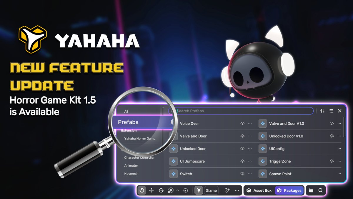 🎉 After a long wait, we're thrilled to announce the release of #YAHAHA's Horror Game Kit 1.5!

🧵Here are some exciting highlights: