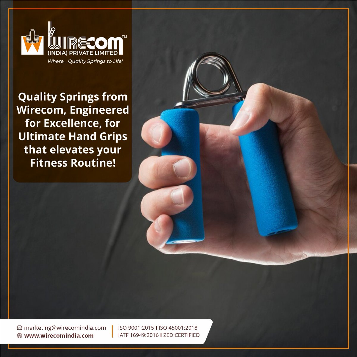 WirecomIndia's tweet photo. Quality springs from Wirecom India for Hand Grips that elevates your fitness routine. Hand Grips is smooth, easy to use, action perfect for high-repetition endurance training used for testing and increasing the strength of the hands.

#handgrips #grappling #fitness #gym #spring https://t.co/58jD0J1s1I
