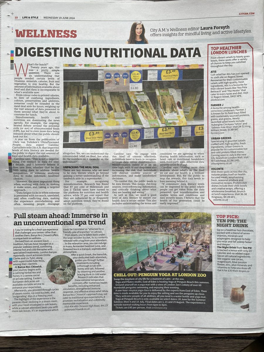 Our CEO, <a href="/CarolineCarrut8/">Caroline Carruthers</a> is in <a href="/CityAM/">City A.M.</a>!

Caroline spoke to <a href="/JournoForsyth/">Laura Forsyth</a> about the importance of data literacy and misinformation when it comes to our food 👉 cityam.com/ultra-processe…