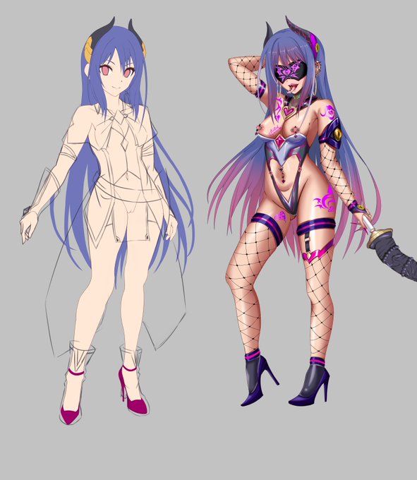 またレイ様描いてる。。
今回は着せ替え人形になってもらう予定...悪堕ち衣装久しぶりに描きたい...
平行してキャルちゃんも描いてる 