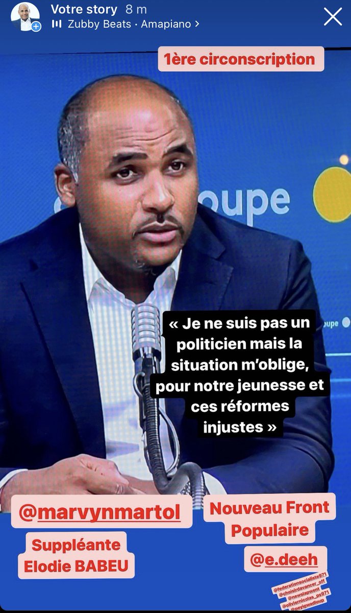 <a href="/MarvynMartol/">MARTOL Marvyn</a>, candidat 1ère circonscription, Nouveau Front Populaire, suppléante Elodie BABEU.
il a dit :