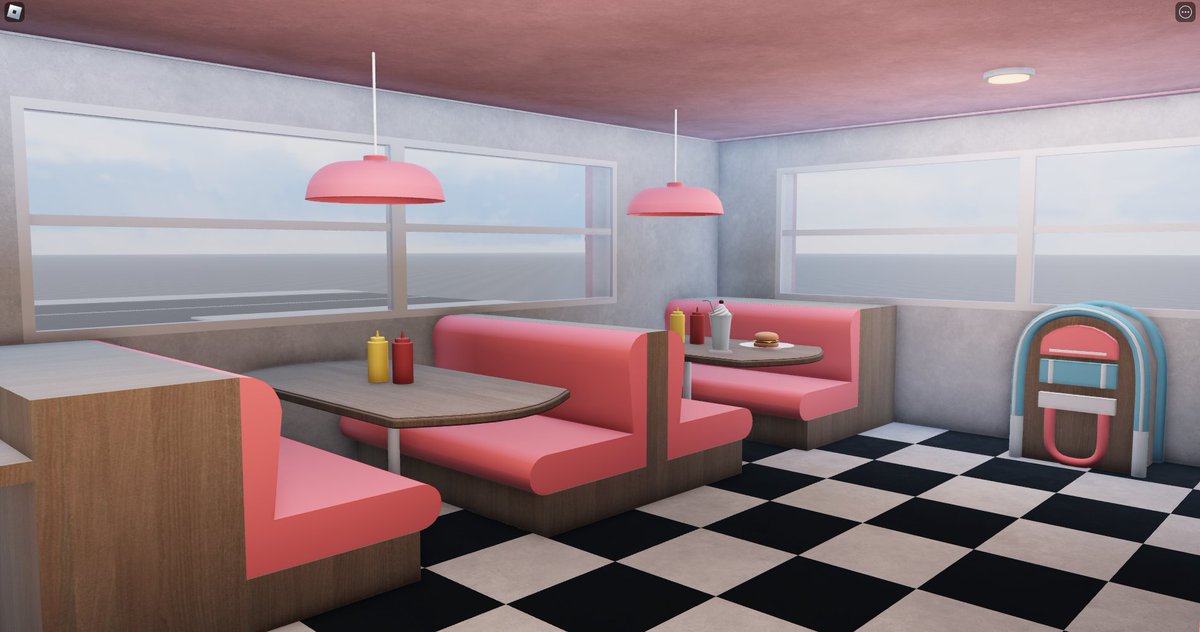 iistarxy's tweet photo. Retro Diner I built on Roblox Studio! 🛼💿🍨🥤

#Roblox #RobloxDev https://t.co/pgYn88merE