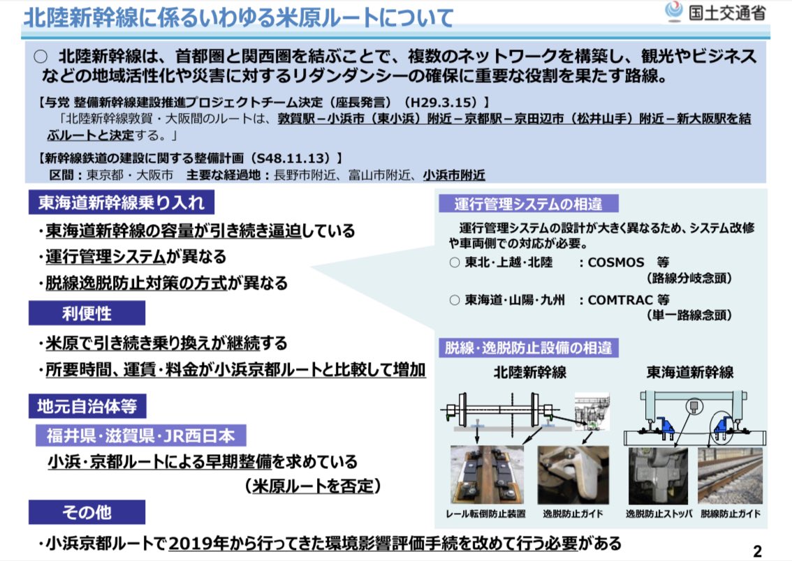 hokuriku_info's tweet photo. 【超重要】
鉄道・運輸機構と国土交通省が公式に米原ルートについて見解を示しました↓ https://t.co/6gkUjOGw75