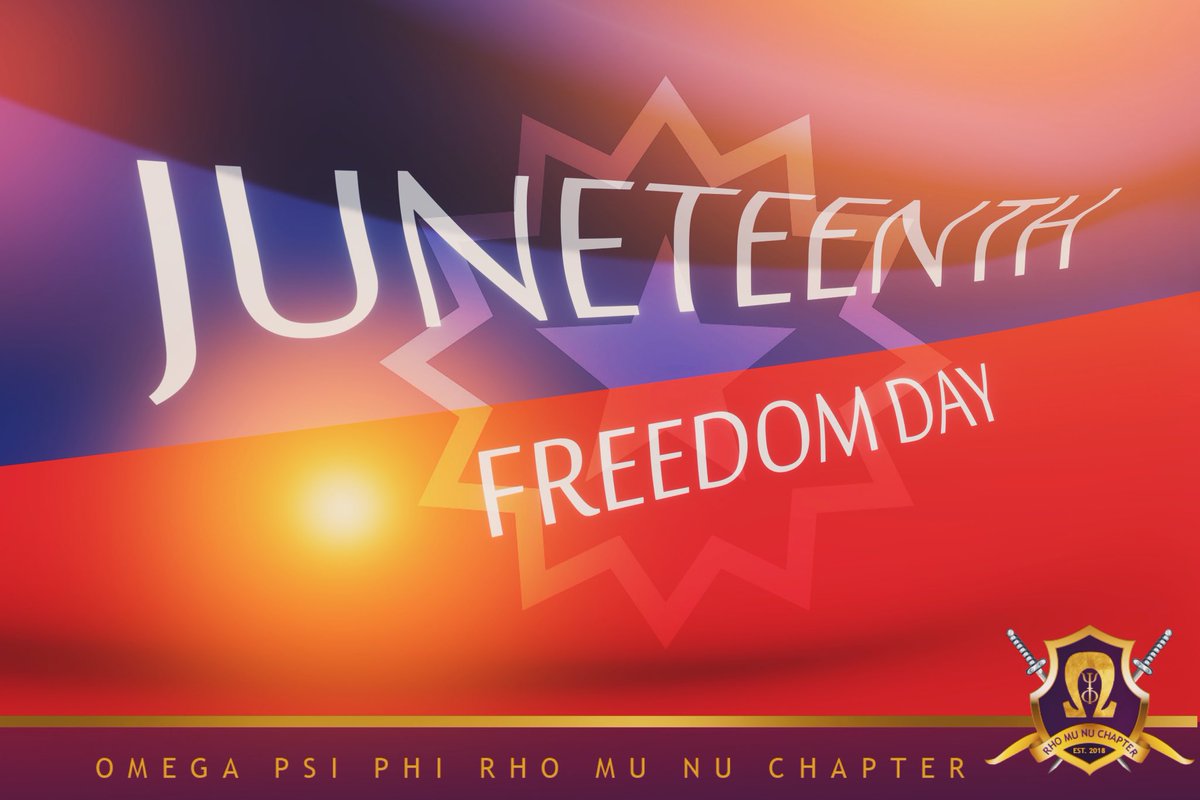 Juneteenth commemorates African American freedom &amp; emphasizes education and achievement. It is a day, a week, &amp; in some areas, a month marked with celebrations, guest speakers, picnics and family gatherings. It is a time for reflection.

#RemarkableRhoMuNu #OmegaPsiPsi
