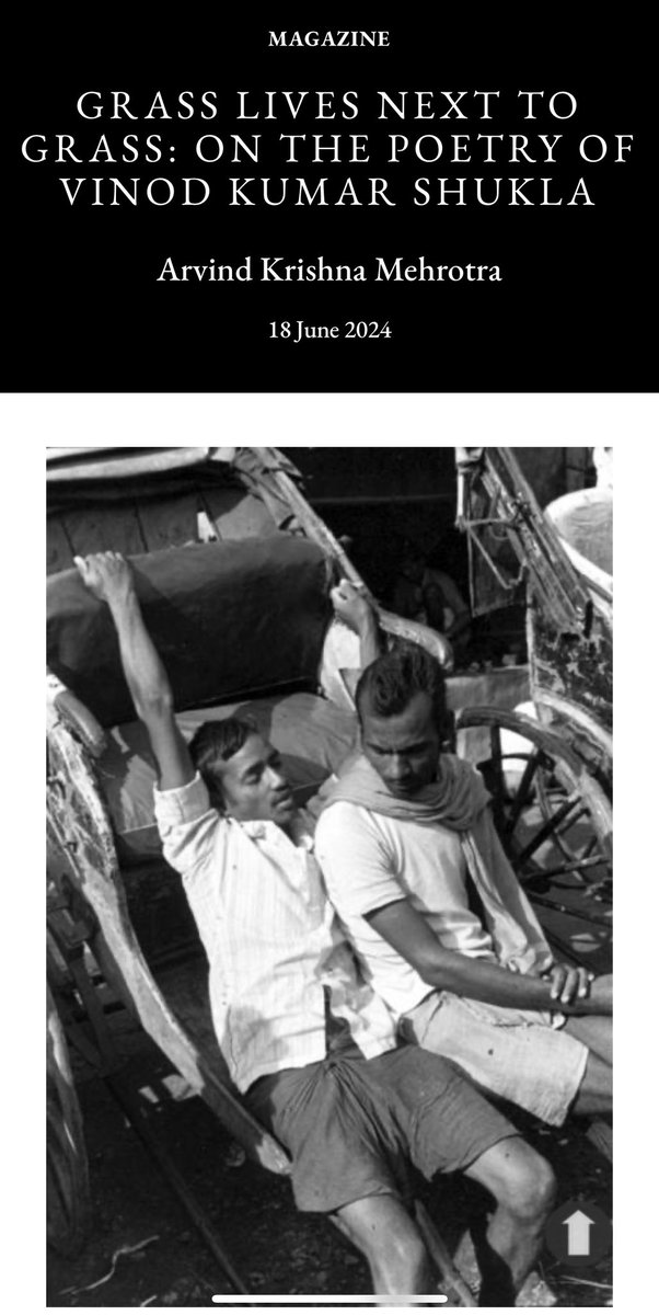 Here is Arvind Krishna Mehrotra’s wonderful introduction to his own translation and selection of Vinod Kumar Shukla’s poetry in the book Treasurer of Piggy Banks, just out in the Literary Activism series: literaryactivism.com/grass-lives-ne…