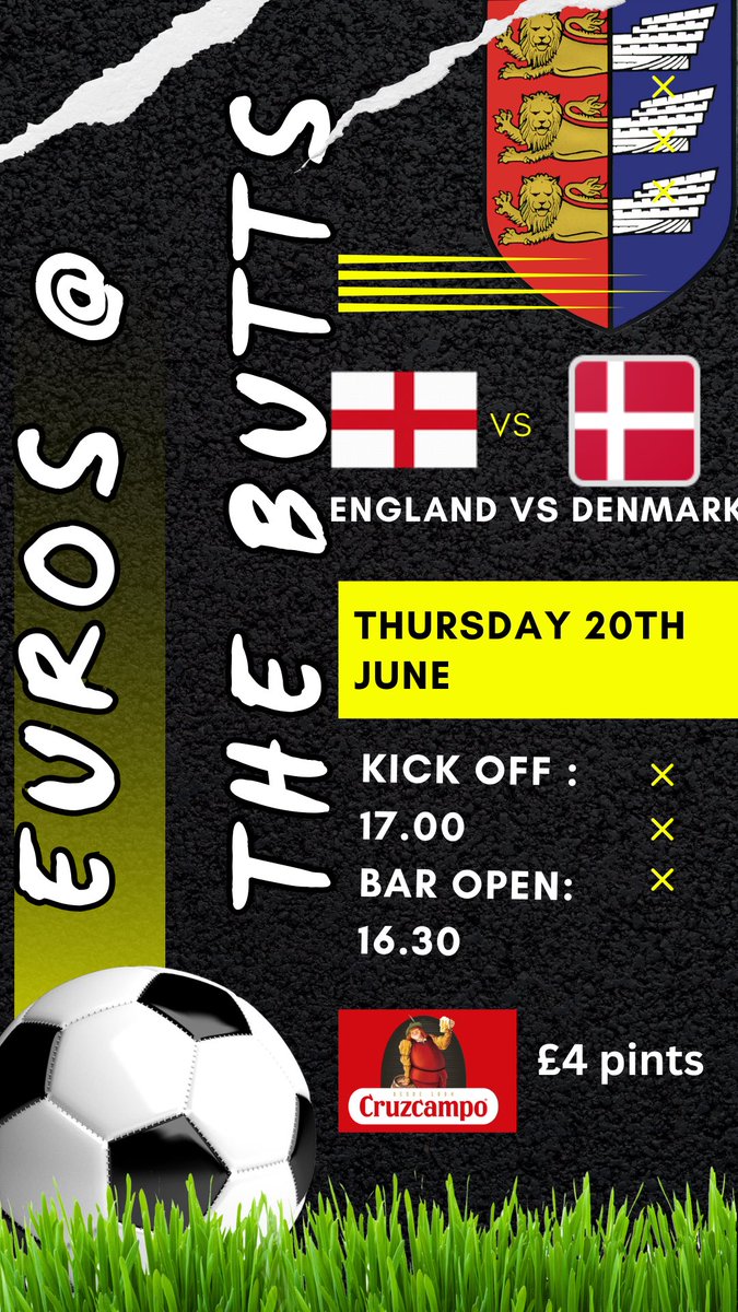 Pop in after work for a quick drink and support England as they take on Denmark!!