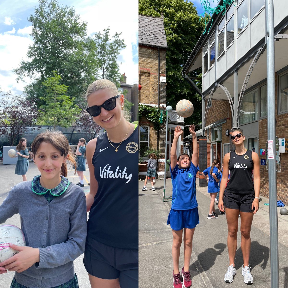 Playtime with an England netball player.  Thank you <a href="/emmaathackerr/">Emma Thacker</a> for your shooting tips and autographs.  #RPPSNetball