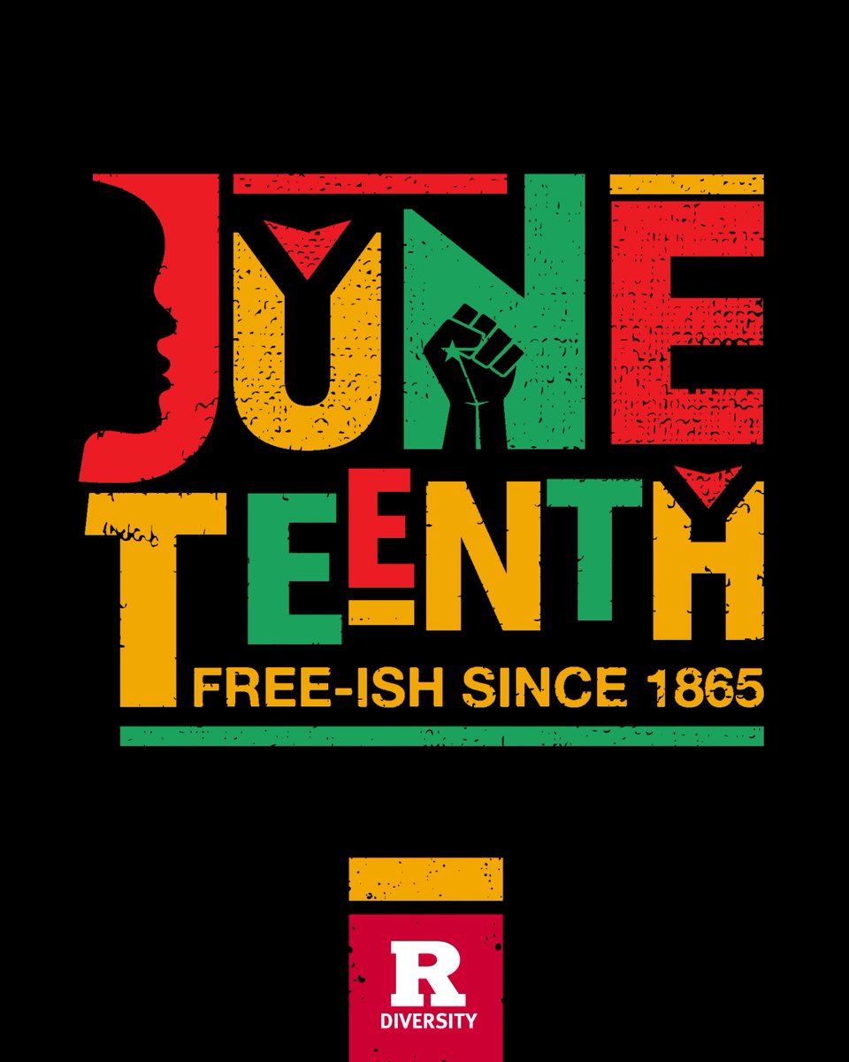 #Juneteenth commemorates the end of slavery in the US. 

Federal troops reached Galveston, TX on June 19, 1865 to declare over 200,000 enslaved people free – 2.5 years after President Lincoln signed the Emancipation Proclamation.

Rutgers will observe this holiday on June 21.
