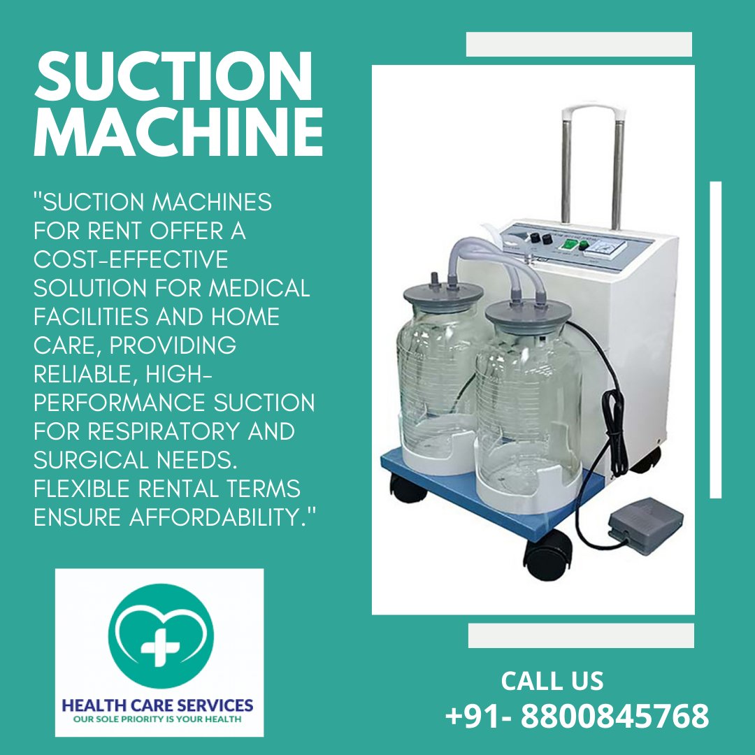 aliyapatentcare's tweet image. "Suction machines for rent offer a cost-effective solution for medical facilities and home care, providing reliable, high-performance suction for respiratory and surgical needs. Flexible rental terms ensure affordability."
#suctionmachine