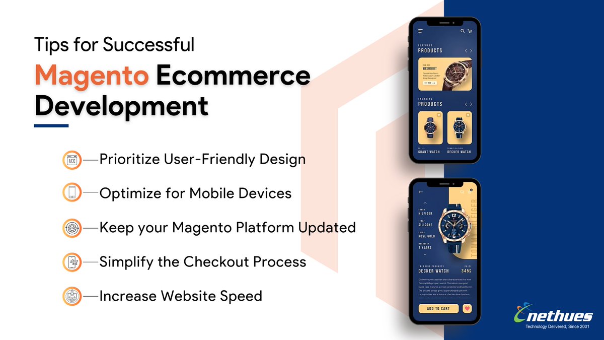 nethues's tweet image. Want to build a successful Magento store? We&apos;ve got you covered! From user-friendly design to robust security, we will help you to optimize your #eCommercejourney.
nethues.com/adobe-magento-…

#MagentoTips #ecommercedevelopment #magentodeveloper #magentostore #optimize
