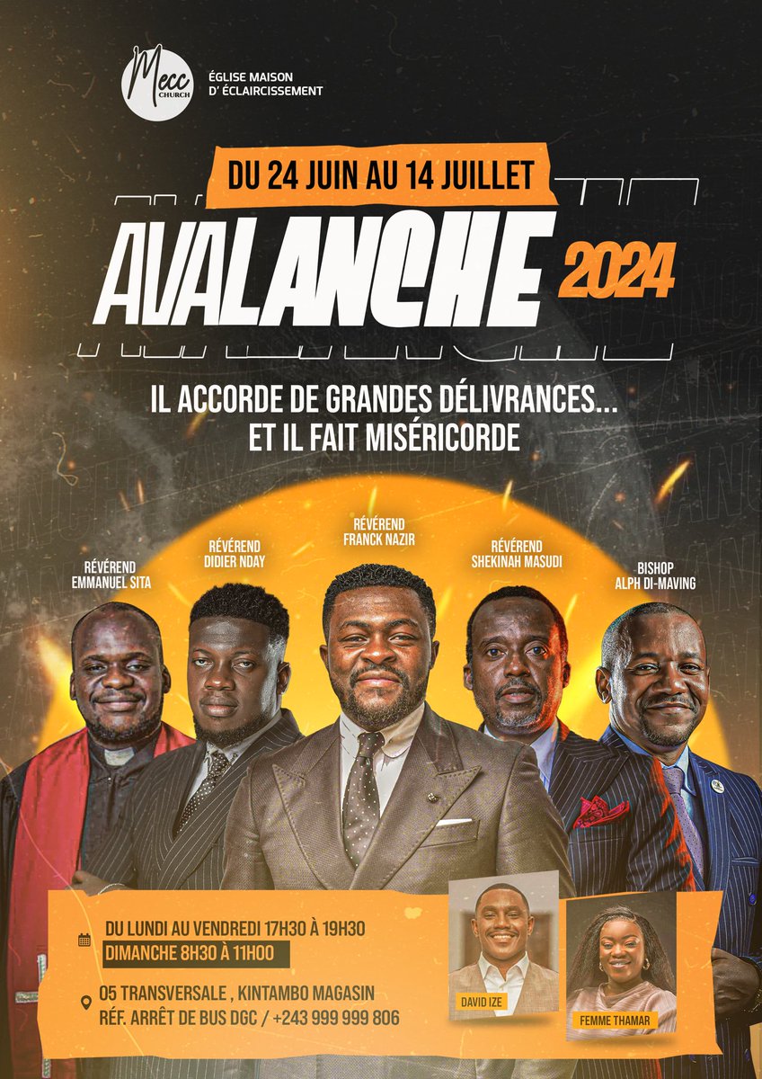 EgliseMecc's tweet photo. 🌟 𝐀𝐕𝐀𝐋𝐀𝐍𝐂𝐇𝐄 𝟐𝟎𝟐𝟒 🌟

Quand Dieu veut changer une vie, il suscite un programme. 

- 𝐑𝐞́𝐯𝐞́𝐫𝐞𝐧𝐝 𝐅𝐫𝐚𝐧𝐜𝐤 𝐍𝐀𝐙𝐈𝐑

𝐍𝐞 𝐦𝐚𝐧𝐪𝐮𝐞𝐳 𝐩𝐚𝐬 𝐜𝐞𝐭𝐭𝐞 𝐨𝐩𝐩𝐨𝐫𝐭𝐮𝐧𝐢𝐭𝐞́ 𝐝𝐞 𝐭𝐫𝐚𝐧𝐬𝐟𝐨𝐫𝐦𝐚𝐭𝐢𝐨𝐧 ! 🚀

𝐁𝐈𝐄𝐍𝐕𝐄𝐍𝐔𝐄 ! https://t.co/w7BMUqyaEg