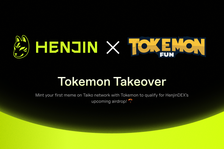 Announcing the Tokemon Takeover campaign hosted on <a href="/taskonxyz/">TaskOn | Ultimate Web3 Community Growth Platform</a> ! Let the memes flow in abundance… Earn <a href="/taikoxyz/">Taiko.eth 🥁</a> trailblazer XP + Henjin airdrop eligibility by minting coins on <a href="/tokemondotfun/">tokemon.fun</a>. We’ve outlined the tasks here : taskon.xyz/space/3393277