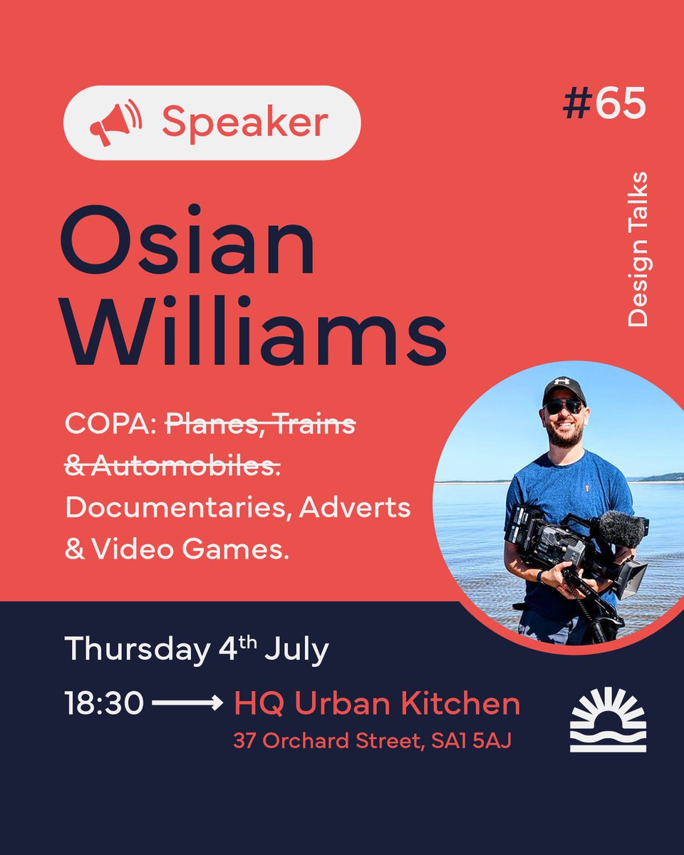 We're hyped to welcome Osian Williams at our next event in July. We'll learn about TV productions, cutting-edge adverts and the exciting journey of BAFTA-winning COPA Cymru's first video game 'The Department'.

Grab your free ticket here:
skiddle.com/e/39171293