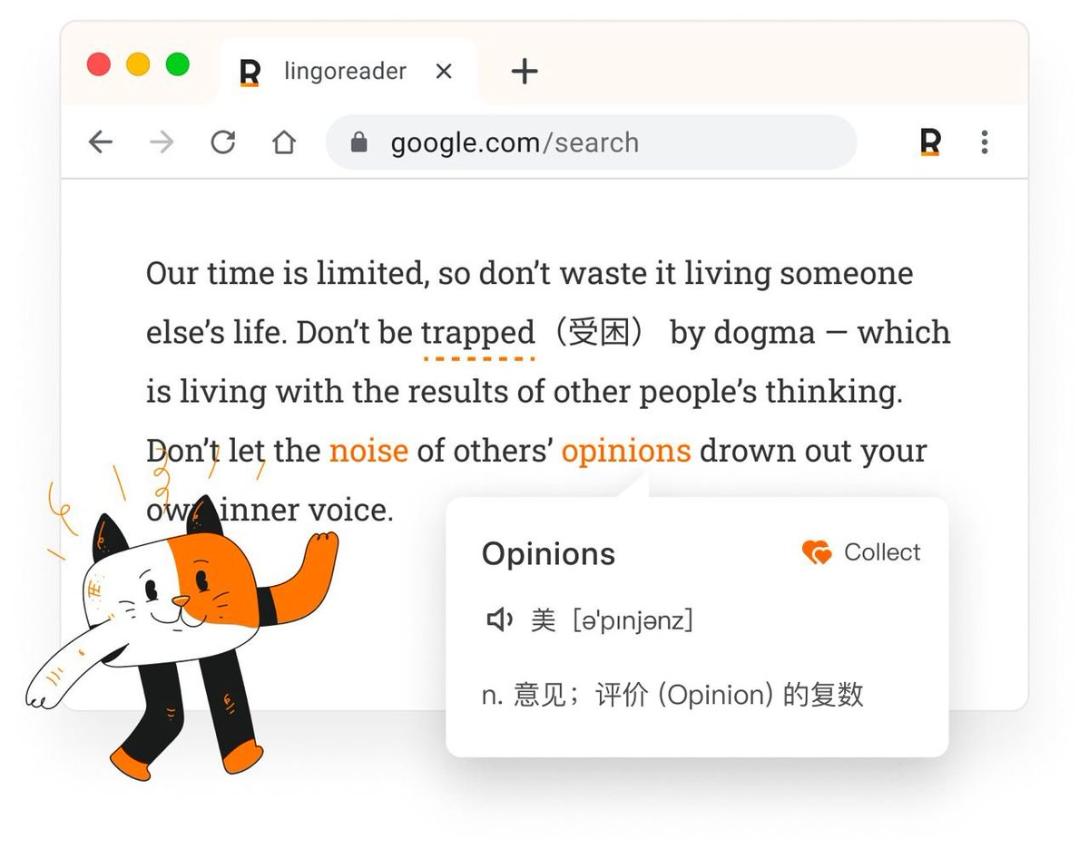 relingoreader's tweet image. Can&apos;t understand individual words in English novels? Is it too difficult to understand the terminology in English papers? Too much trouble to read English news?
#Relingo, the king of English reading, will help you solve all these problems!  🔗: relingo.net/en