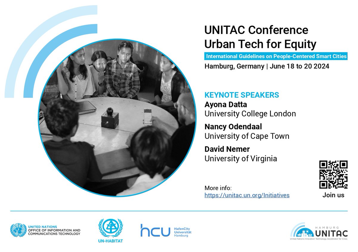 👩‍💻Do you know that #IYD2024 is all about youth digital pathways to achieve #SDGs?

Don't miss out on the chance to learn about urban cutting-edge technologies, at Urban Tech For Equity Conference organized by <a href="/UNITACHamburg/">UNITAC Hamburg</a>

🗓️18-20 June
📍Hamburg &amp; online bit.ly/3KOXKZf
