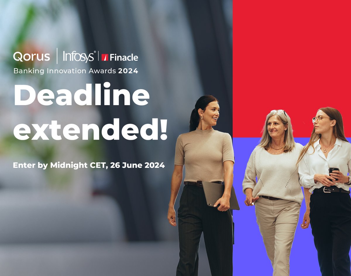 The Qorus-Infosys Finacle Banking Innovation Awards 2024 deadline is extended to 26 June! Perfect your entries &amp; showcase your innovation so you are front and center at the 8 Oct awards ceremony at Finacle Conclave 2024. Submit now! #BankAwards24
qorusglobal.com/award/27525-qo…