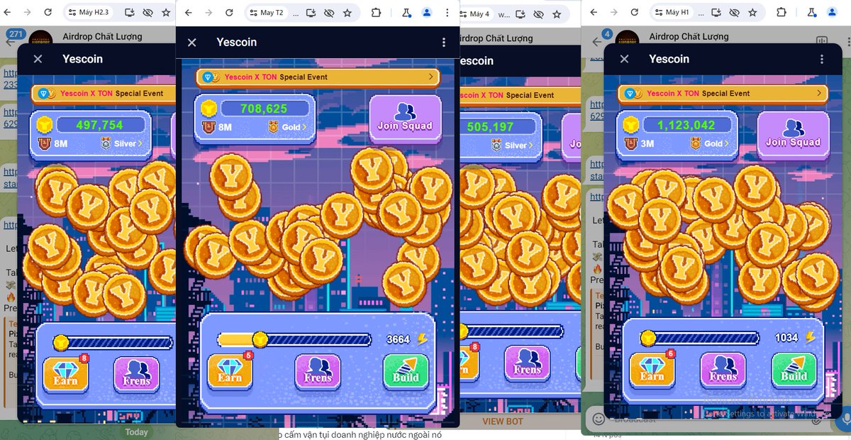 Trời nắng, ở nhà cày Yes coin cung ổn đẩy chứ:
t.me/theYescoin_bot…
