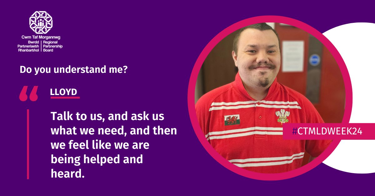 People with learning disabilities would like to be communicated with directly, so they can share their concerns, worries and interests.

Lloyd’s advice? Just talk to us!

Watch this brilliant film to hear more:

vimeo.com/580672252

#CTMLDWeek24 #doyouseeme