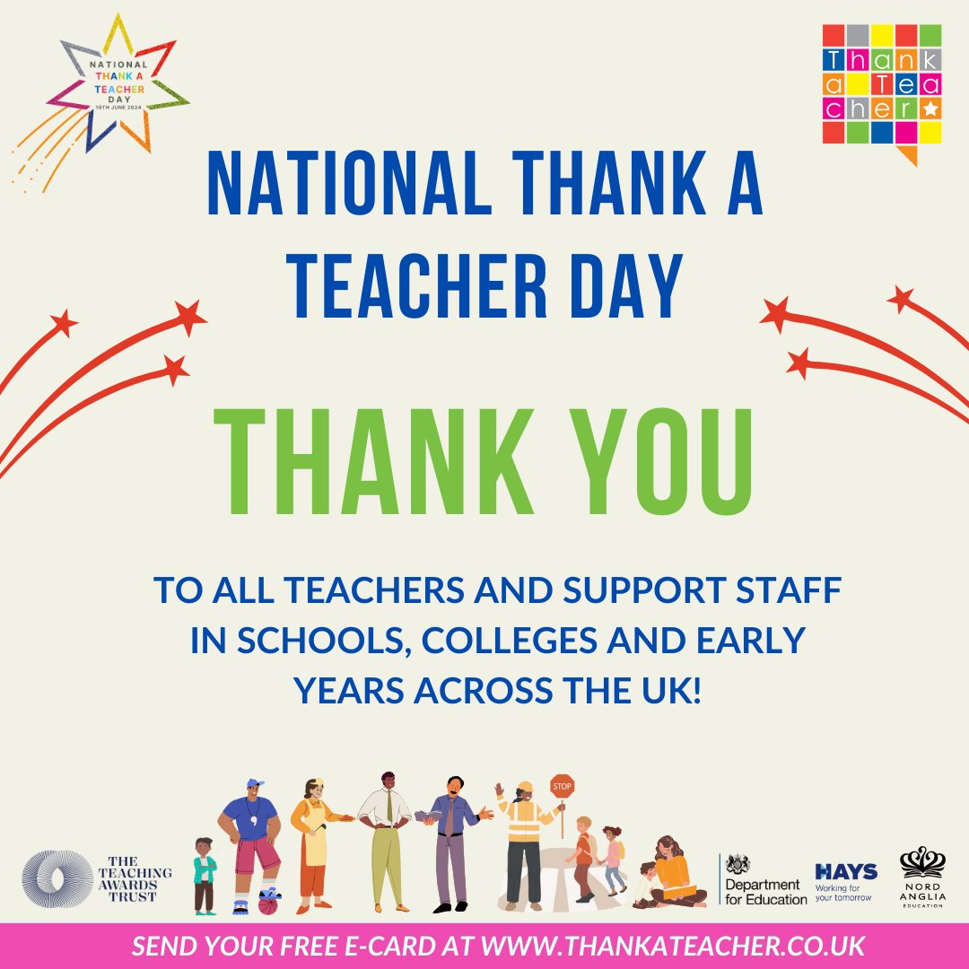 It’s National #ThankATeacherDay today! 🎉 We would like to thank all of our amazing support staff and teachers for their continued hard work and dedication! How are you celebrating teachers today?