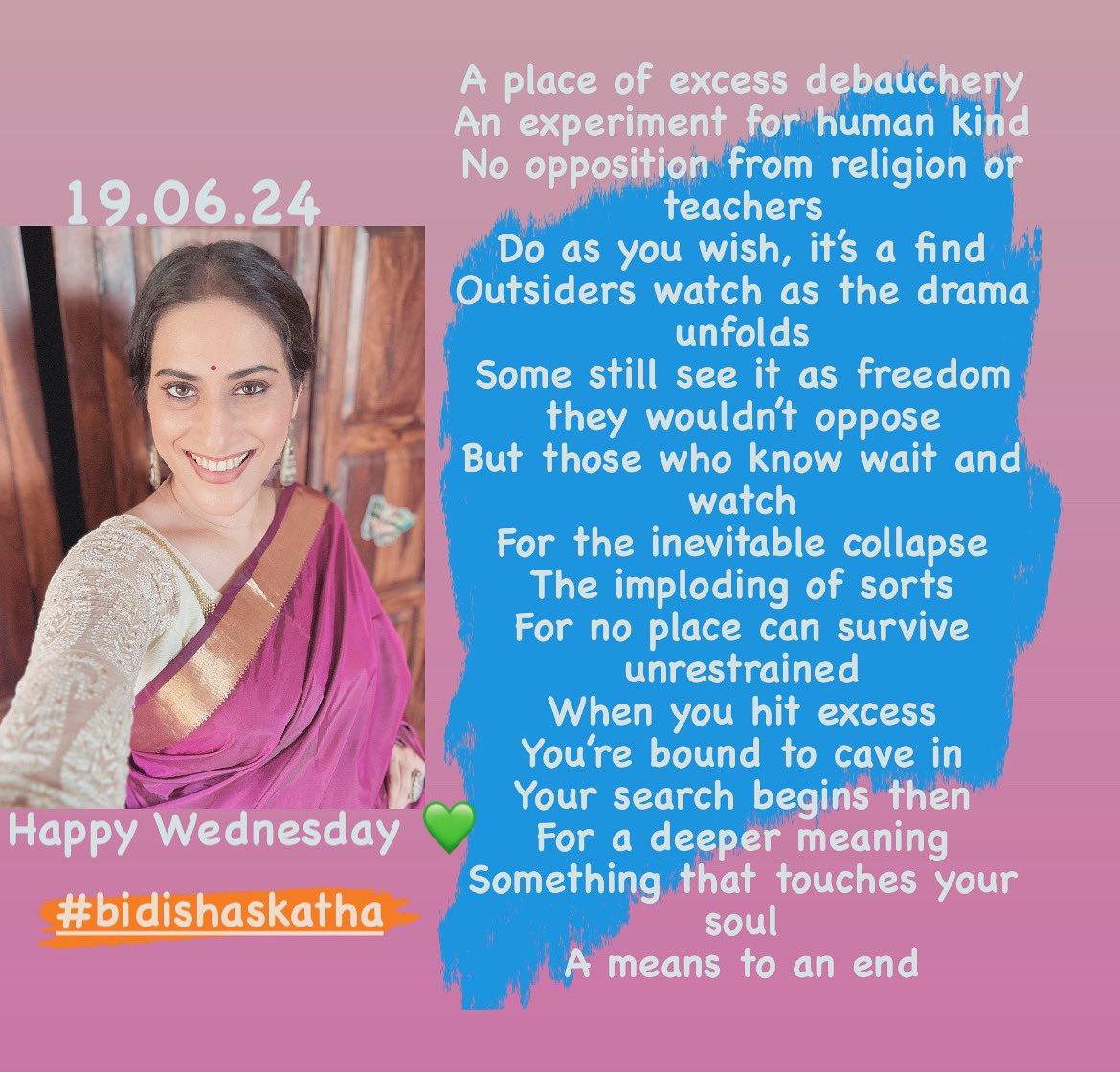 Wednesday’s poem … can no restraint sustain? A poem by Bidisha Ghosh Sharma 💃🏻😌💚