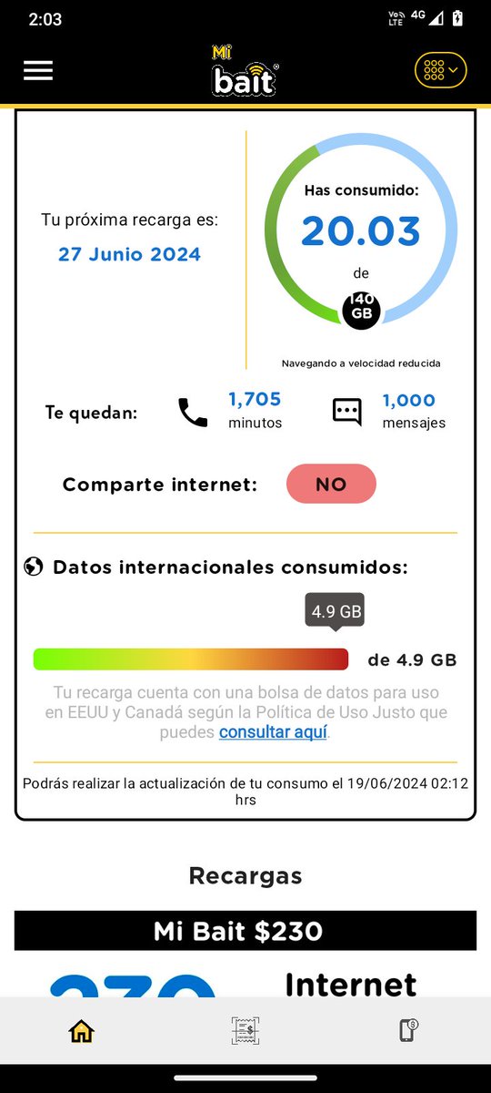 benjaminjuegos's tweet photo. @Profeco la compañía de telefonía móvil bait miente sobre sus paquetes  de internet ilimitado compartido con redes sociales ilimitadas porque solo dan 20GB de internet y lo demás es un internet de muy mala calidad dejo pruebas y espero puedan hacer algo https://t.co/EpnLQxW8Rv