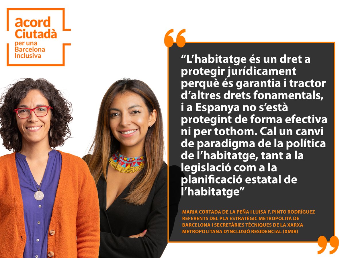 AcordCiutada's tweet photo. 🏘️Vols saber quina és la tasca de la #XMIR? La @MCortadaPEMB i la @LuisaFerPinto en parlen en aquesta entrevista en la qual a més analitzen els reptes i necessitats actuals en política d’habitatge.
👉https://t.co/OH8yYvh9iR
#AcordCiutada #entrevista #FSM #habitatge https://t.co/dsG1nMgKDo